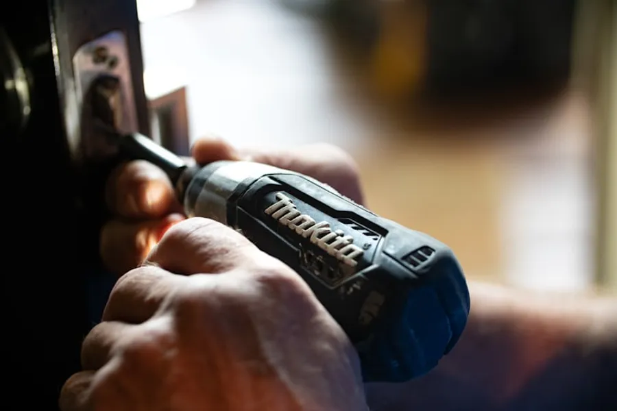 Power tool in use during a home repair